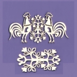 965 Tekturka - Kogutki Ludowe 2 + ornament - G5