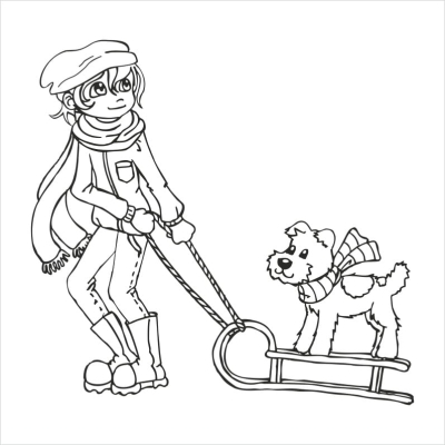 Stempel - Olly i Riki na sankach