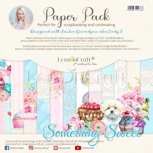 Zestaw papierów do scrapbookingu - Something Sweet - 30x30cm - Lemoncraft
