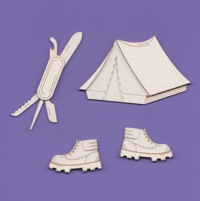 1478 Tekturka - zestaw Biwak - namiot, scyzoryk, buty - G12  