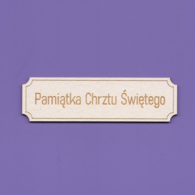 J161  -  Pamiątka Chrztu Świętego  -  70x20mm    
