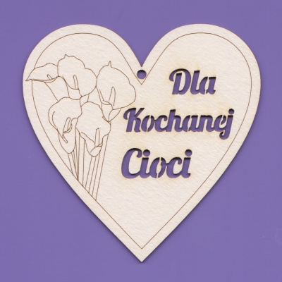 J183 - Serce - Kalie - Dla Kochanej Cioci - 85x85mm      