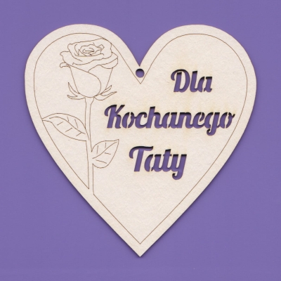 J184 - Serce - Róże - Dla Kochanego Taty - 85x85mm       