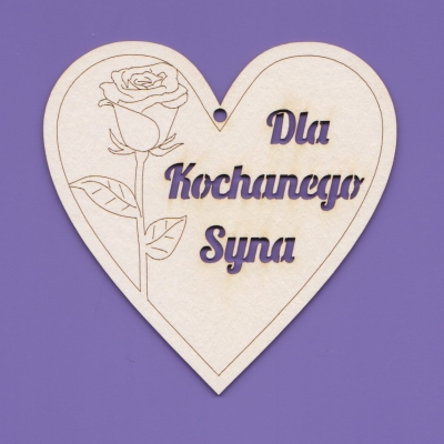 J187 - Serce - Róża - Dla Kochanego Syna - 85x85mm          