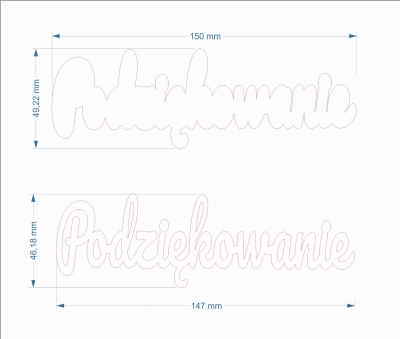 J054 - Podziękowanie -  napis 2d 