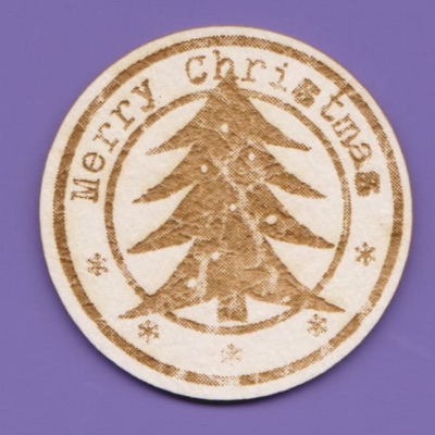 047 Tekturka Plakietka vintage - choinka