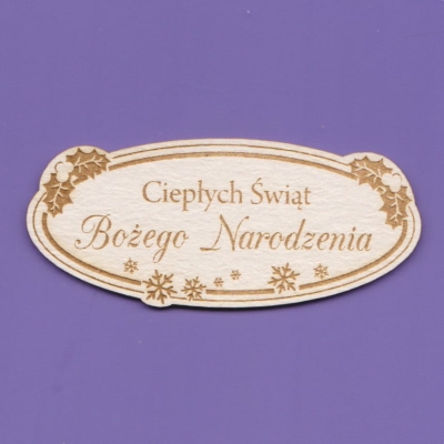 161 Tekturka Plakietka grawer - Ciepłych Świąt