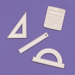 1535 - Tekturka - Ekierka, Kalkulator, linijka, kąt. - G11       