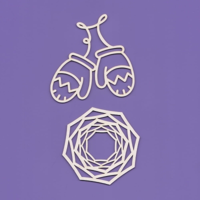 1586 Tekturka -  Rękawiczki i ornament - Xmas22 - G7