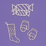 1588 Tekturka -  skarpetka, cukierki, rękawiczki - Xmas22 - G8  