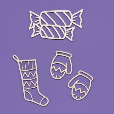 1588 Tekturka -  skarpetka, cukierki, rękawiczki - Xmas22 - G8  