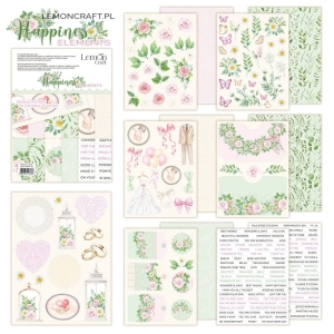 Happiness Elements - Elementy do wycinania - Bloczek papierów do scrapbookingu 15.2x20.3cm - Lemoncraft