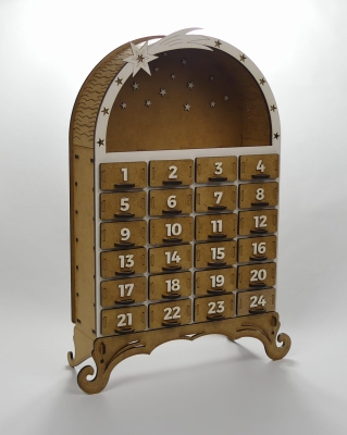 Kalendarz adwentowy B - Szafka z szufladkami - HDF 