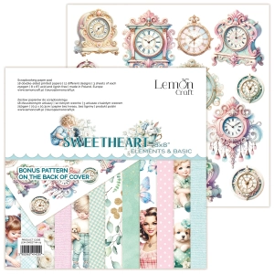 Sweetheart Elements - Elementy do wycinania - Bloczek papierów do scrapbookingu 20.3x20.3cm - Lemoncraft