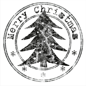 022 Stempel okrągły vintage - Merry Christmas - G19