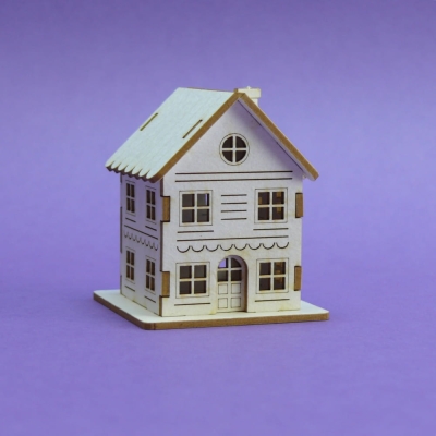 1347 Tekturka -  Zimowy domek 3D