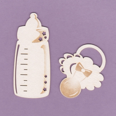 831 Tekturka - Butelka i smoczek - dziewczynka - G5