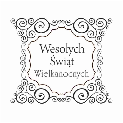 052 Stempel - Wesołych Świąt Wielkanocnych - ramka 