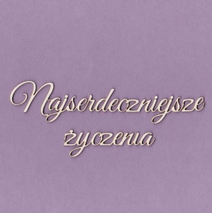 492 Tekturka napis - Najserdeczniejsze życzenia - G2