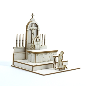 1388 Tekturka  - Ołtarz 3D - Chłopiec i Dziewczynka