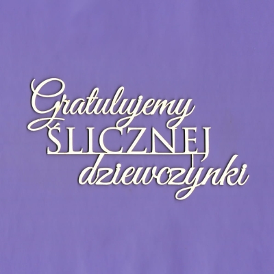 1339 Tekturka napis - Gratulujemy ślicznej dziewczynki G5