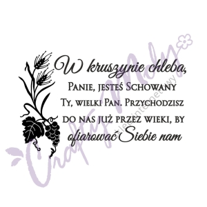 202 Stempel  napis - W kruszynie chleba... ( kłos )