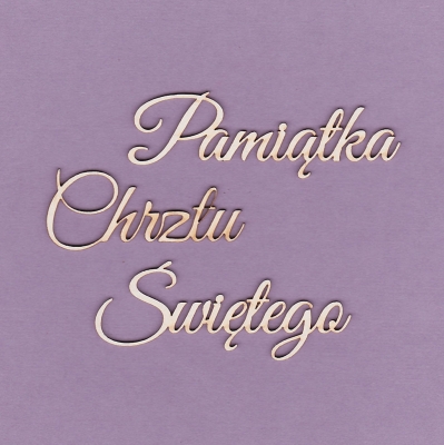 438d Tekturka napis - Pamiątka Chrztu Świętego duża - G4