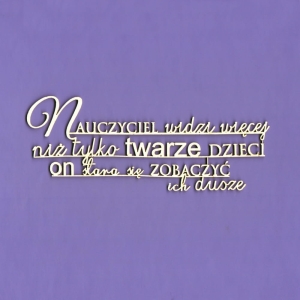 1306 Tekturka napis - "Nauczyciel widzi więcej..." G09