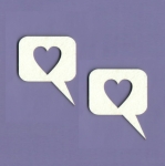 1134 Tekturka  - Dymek Simple love prostokąt - 2 sztuki - G2