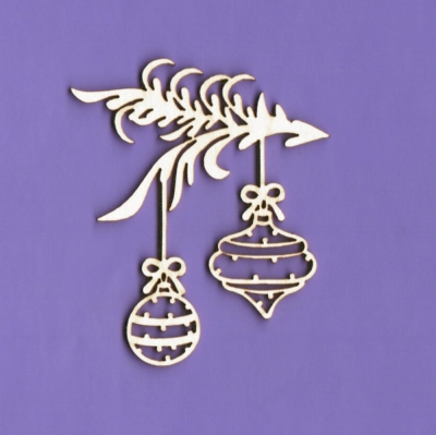 992 Tekturka - Zimowa kolekcja - Bombki na gałązce 1  - G5