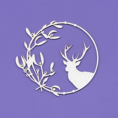 326 Tekturka - Zimowa ramka z Jeleniem G6