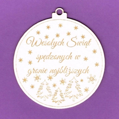 893 Tekturka - Bombka z grawerem - G6