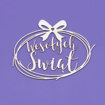 250A Tekturka - Wesołych Świąt - wianek -  G6