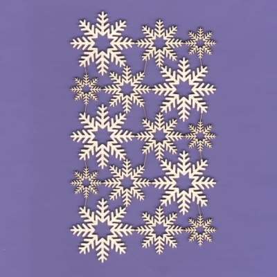 329 Tekturka - Śnieżynki 05 - zestaw - G18