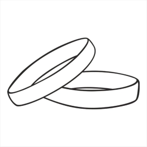144 Stempel -  Obrączki ślubne - leżące