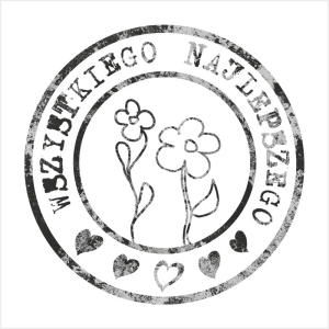 005 Stempel okrągły vintage - Wszystkiego Najlepszego