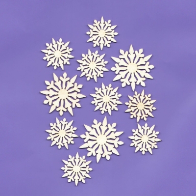 091 Tekturka - śnieżynki - zestaw2 - 11 sztuk - G15