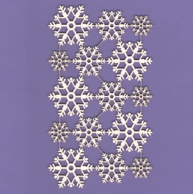 321 Tekturka - Śnieżynki 02 - zestaw - G18