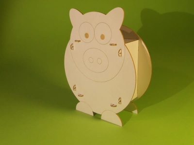 Tekturka - Skarbonka Świnka 3D - Click and Paint SK0001