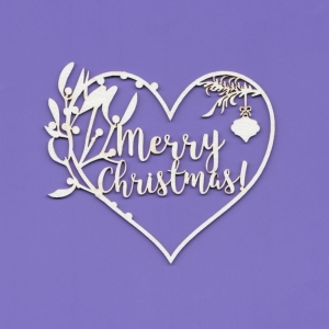 350 Tekturka - Ramka - Serce "Merry Christmas" 