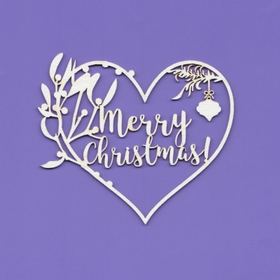 350 Tekturka - Ramka - Serce "Merry Christmas" G6