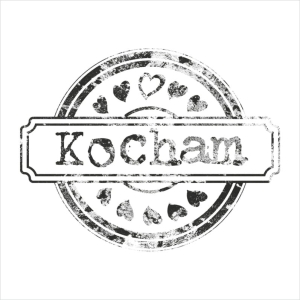 007 Stempel okrągły vintage - Kocham