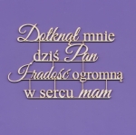 053 Tekturka - Napis - Dotknął mnie dziś Pan... G11 