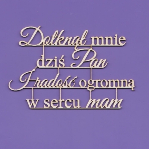 053 Tekturka - Napis - Dotknął mnie dziś Pan...