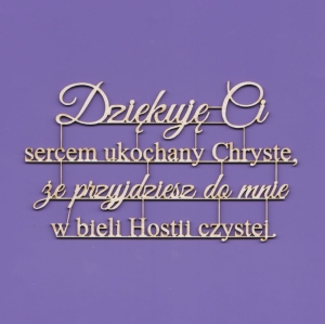 095 Tekturka - Napis - Dziękuję Ci sercem ukochany Chryste ....