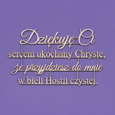 095 Tekturka - Napis - Dziękuję Ci sercem ukochany Chryste .... G12