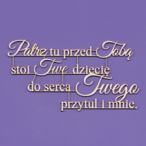138a Tekturka - Napis - Patrz tu przed Tobą stoi ....