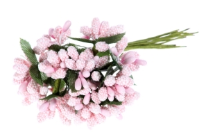 Pręciki z perełkami - cukierkowy róż - 10 sztuk   