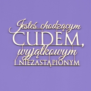 1457 Tekturka napis - "Jesteś chodzącym cudem..." G8