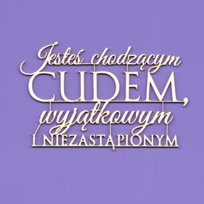 1457 Tekturka napis - "Jesteś chodzącym cudem..." G8